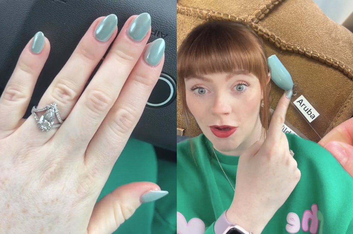 paznokcie zielone niebieskie filmik viral tiktok sukienka paznokcie zielone niebieskie filmik viral tiktok sukienka