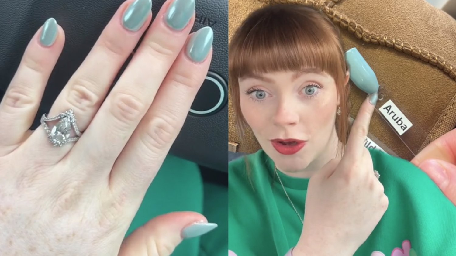 paznokcie zielone niebieskie filmik viral tiktok sukienka paznokcie zielone niebieskie filmik viral tiktok sukienka