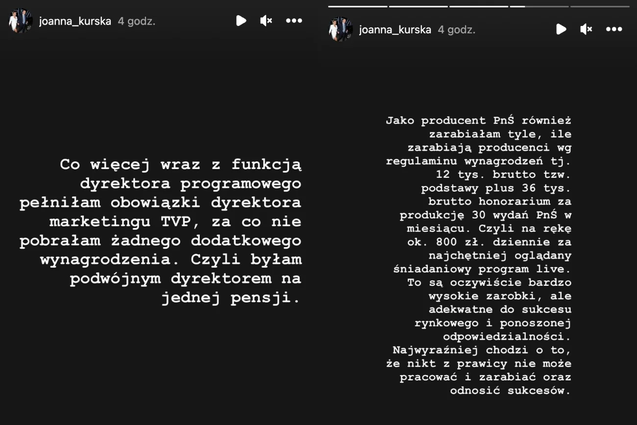 Joanna Kurska wydała oświadczenie. Zdradziła, ile wynosiła jej pensja w TVP
