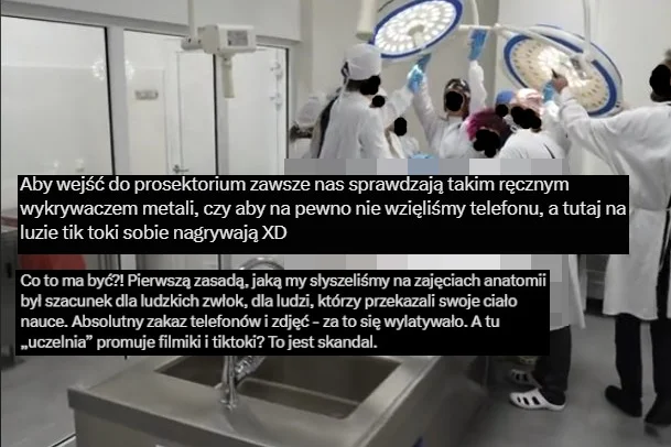 uniwersytet siedlce tiktok sekcja zwłok skandal