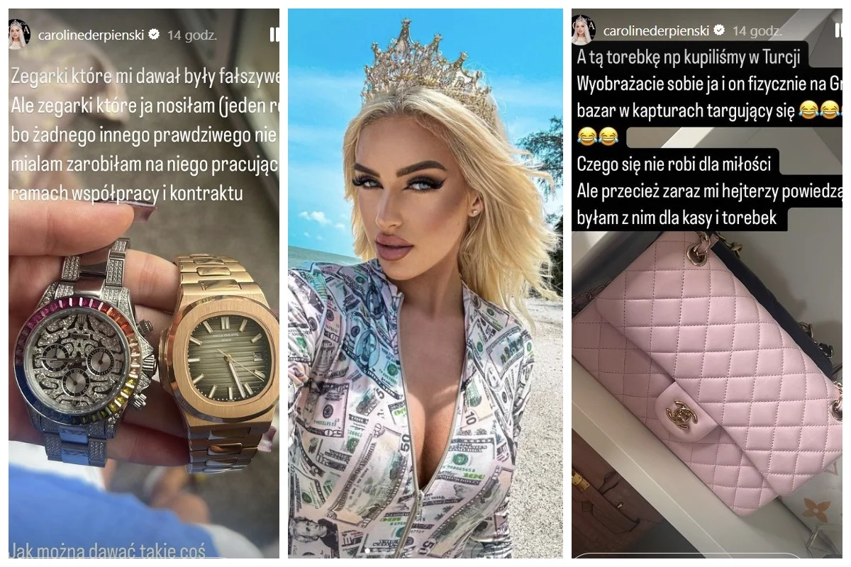 caroline derpienski instagram podróbki zdjęcia filmy zegarki torebki ujawnia krzysztof porowski dżek jack Caroline Derpienski pokazuje teraz, jak oszukiwała internautów. Chwaliła się m.in. podróbkami