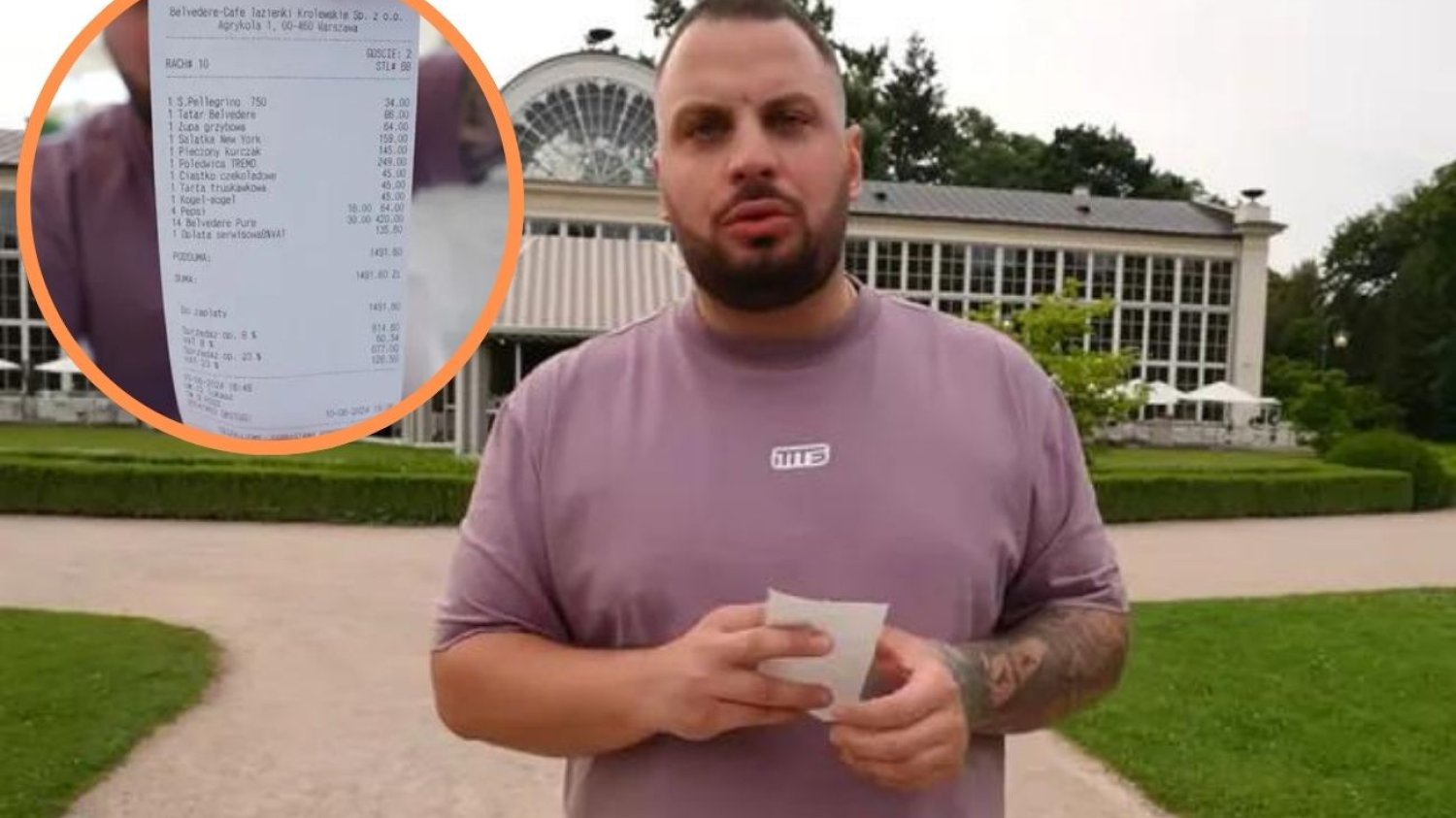 Wojek zapłacił 1400 zł w restauracji Belvedere. Wpadła tam skarbówka