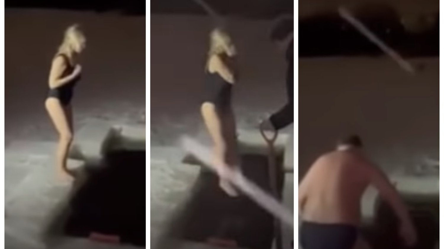 kobieta chrzest rosja zima przerębla film wideo śmierć utonęła kobieta chrzest rosja zima przerębla film wideo śmierć utonęła