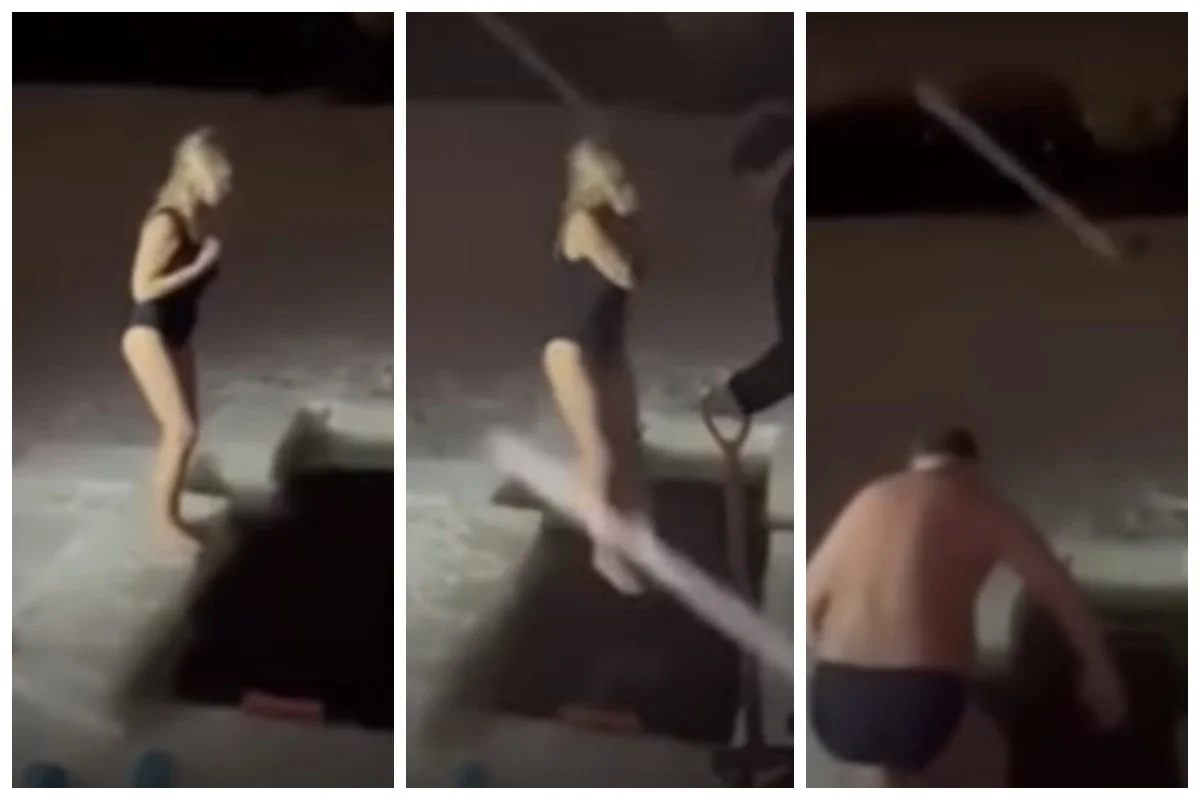 kobieta chrzest rosja zima przerębla film wideo śmierć utonęła kobieta chrzest rosja zima przerębla film wideo śmierć utonęła