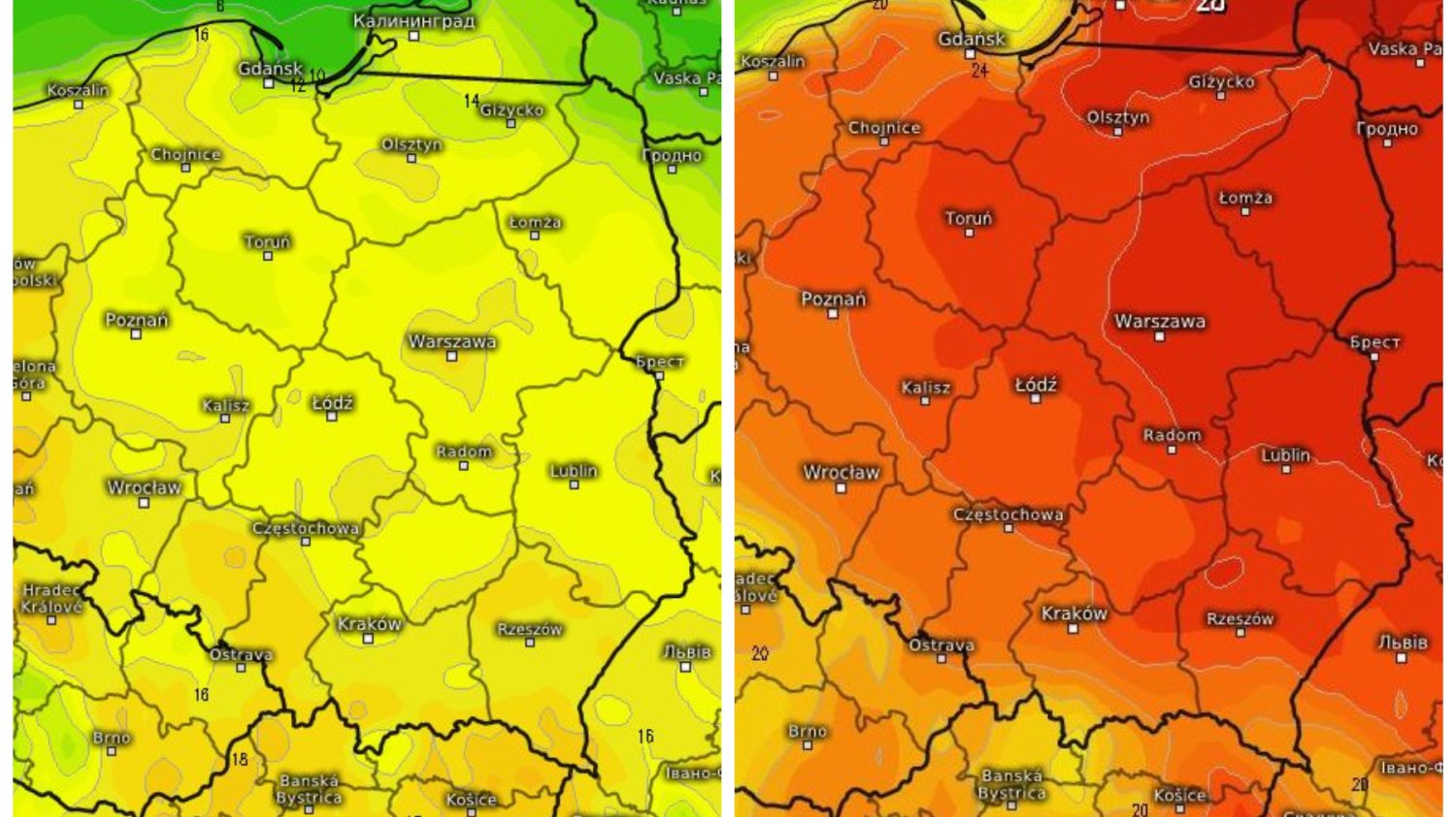 Prognoza pogody na majówkę w Polsce. Widać duże ocieplenie.