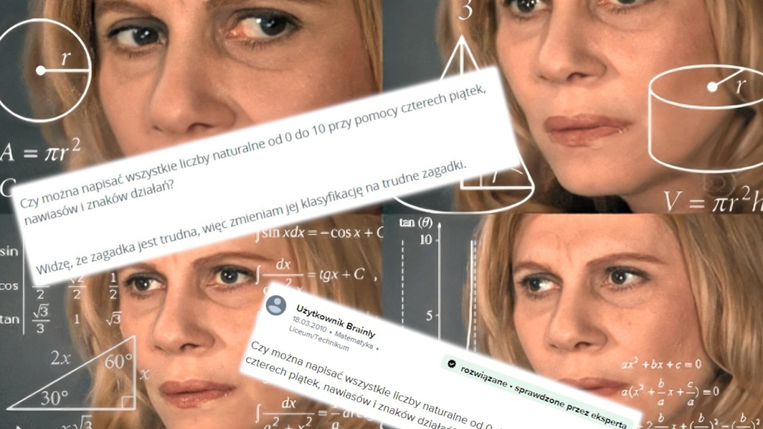 zagadka matematyka cztery piątki liczby naturalne hardcore nikt nie rozwiązał łamigłówka