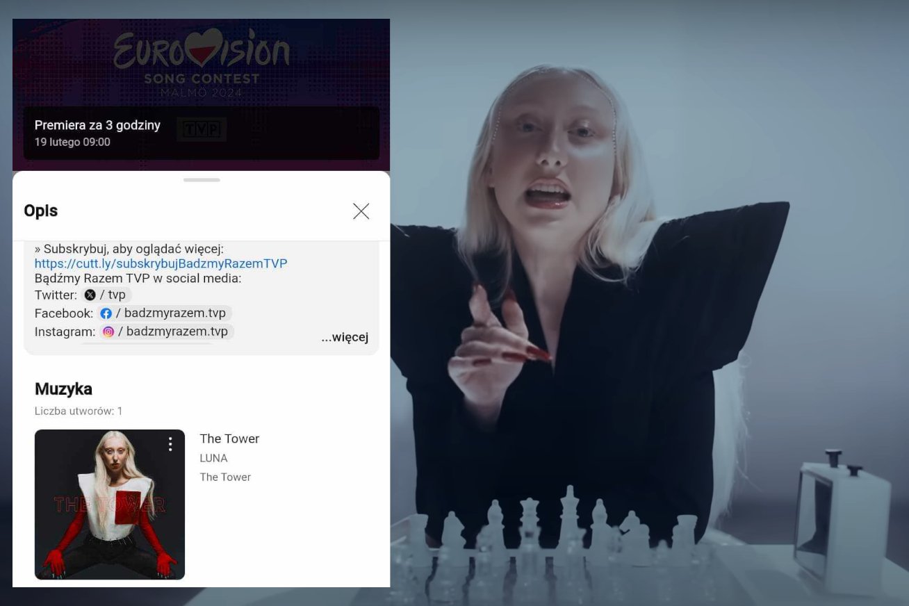 eurowizja 2024 luna the tower wpadka tvp reakcje internautów jury wyni głosowanie