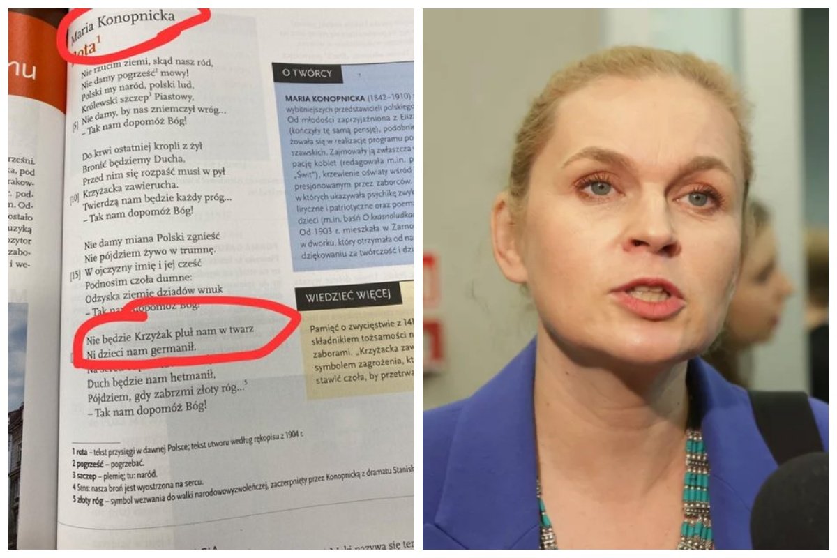 afera rota niemiec krzyżak podręcznik do historii pis barbara nowacka o co chodzi