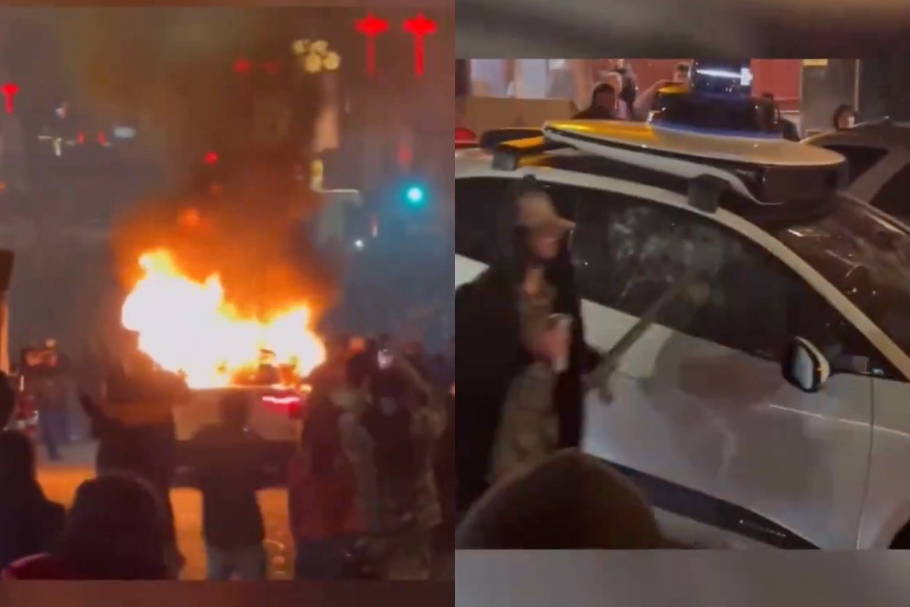USA: Ogromne zamieszanie w Kalifornii. Spalono autonomiczną taksówkę