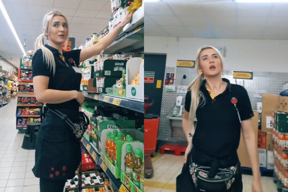 pyśka tiktok kasjerka pracownica z biedronki filmik wideo