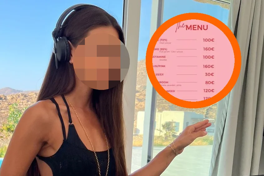 polska dj oliwia s grecja mykonos narkotyki menu cennik