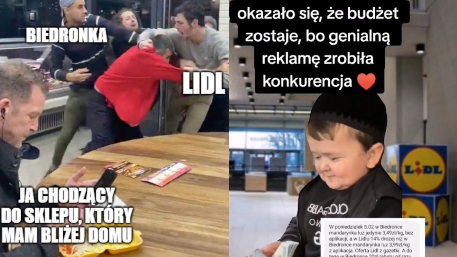 biedronka lidl sms reklama spot wojna memy o co chodzi