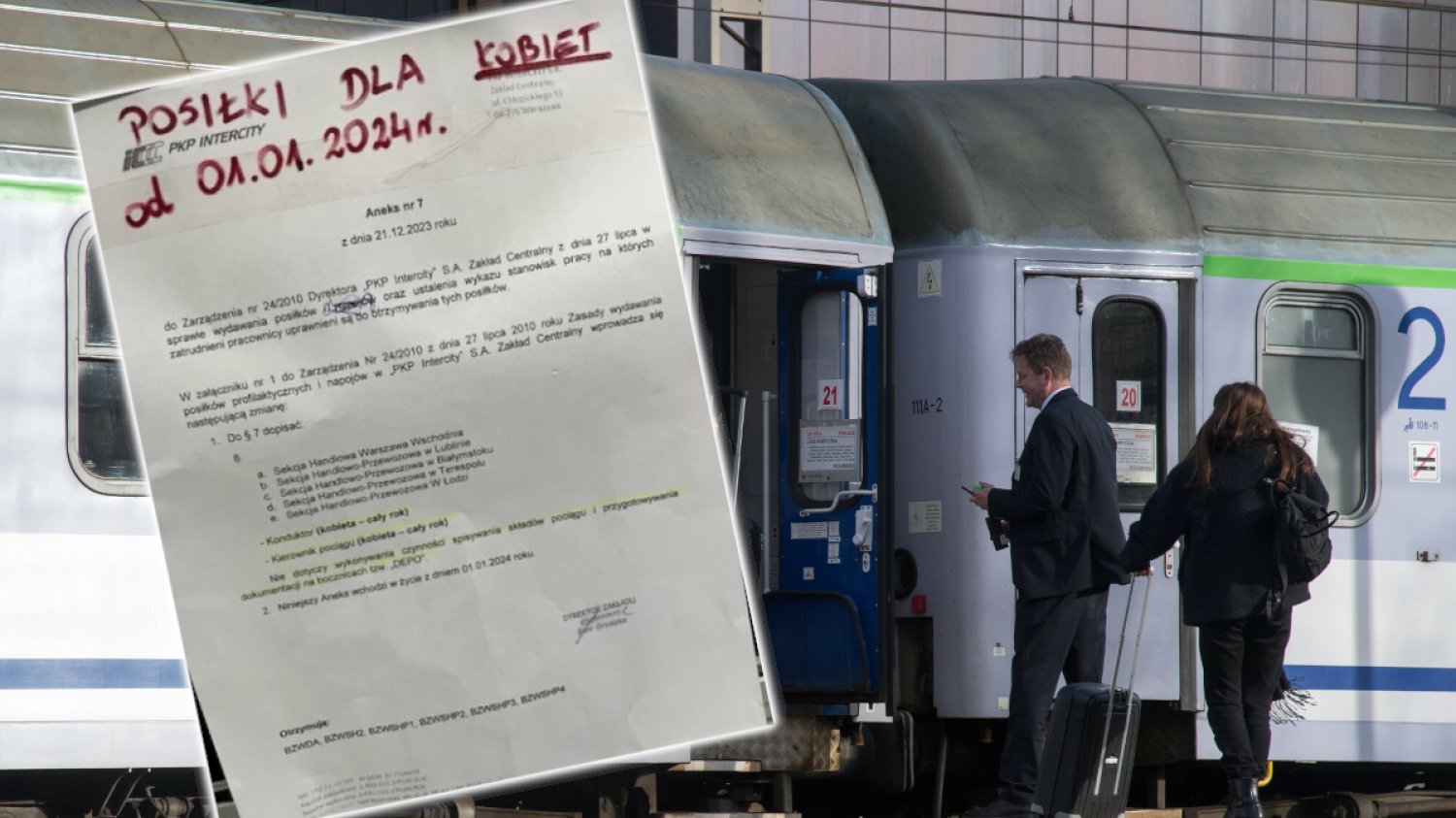 pkp intercity posiłki tylko dla kobiet afera odpowiedź oświadczenie dyskryminacja