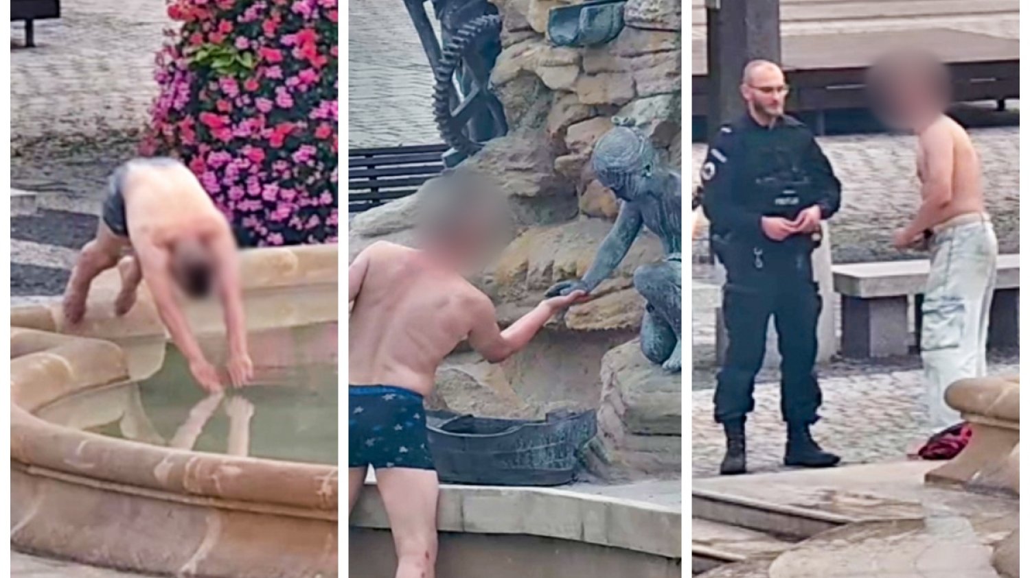 gorzów wielkopolski fontanna Pauckscha mężczyzna skakał na główkę film policja