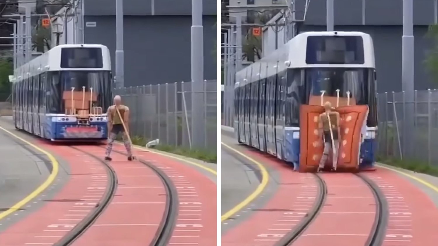 tramwaj poduszka wypadek filmik komentarze bezpieczeństwo wypadki