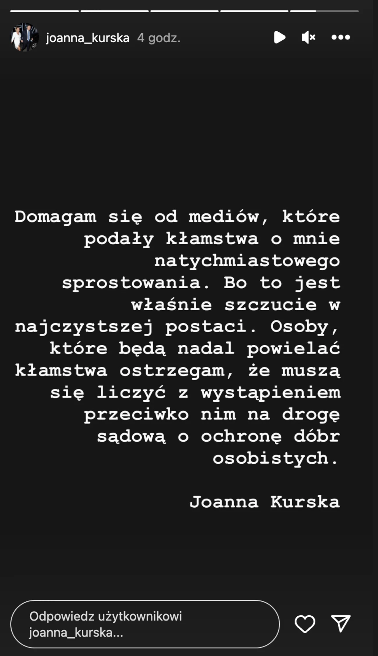 Joanna Kurska wydała oświadczenie. Zdradziła, ile wynosiła jej pensja w TVP