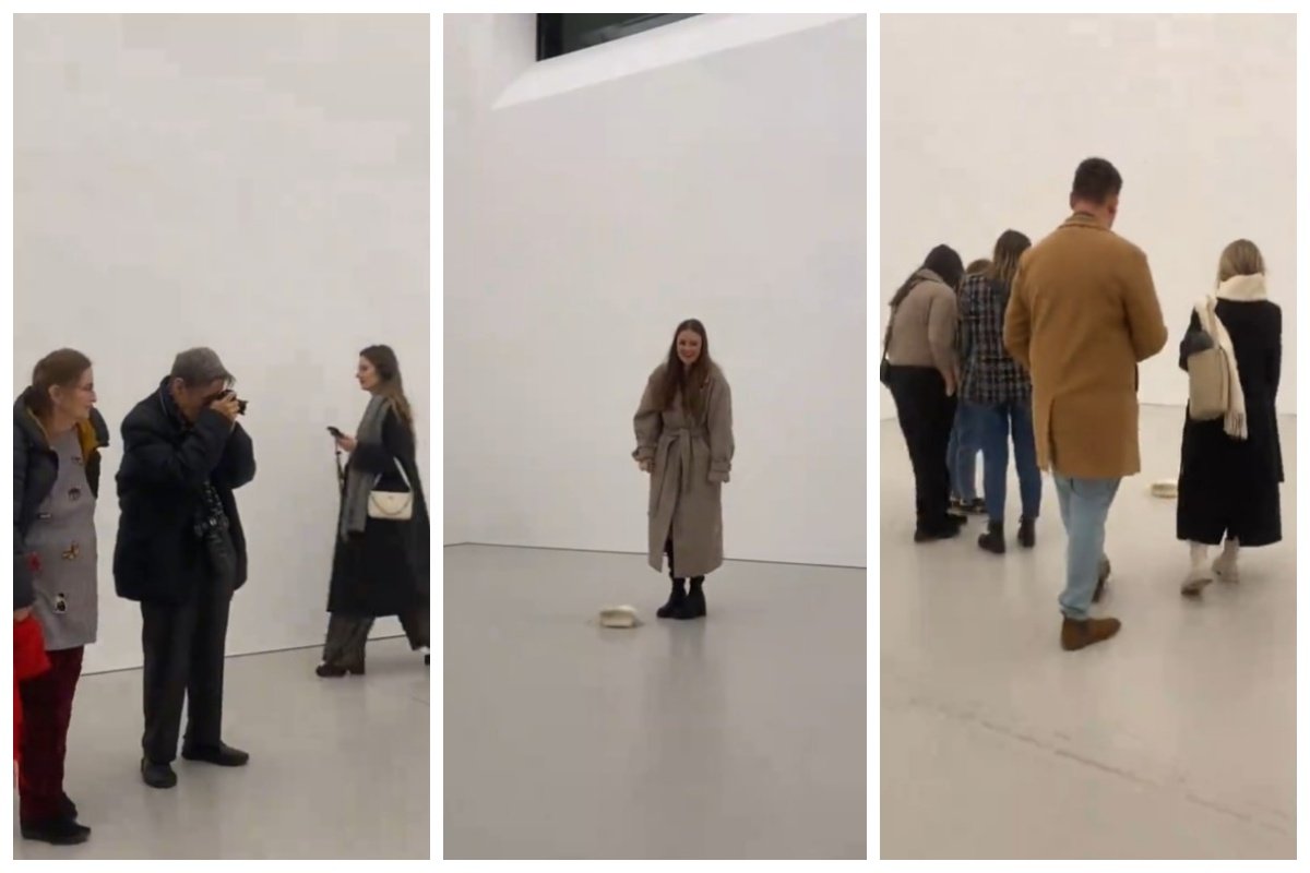 czapka podłoga muzeum sztuki nowoczesnej film tiktok reakcje ludzi warszawa