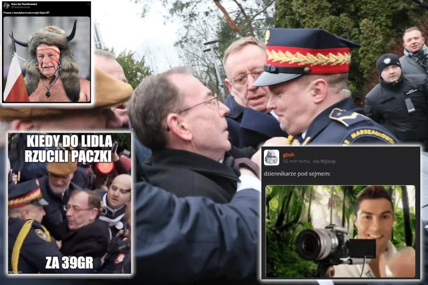 przepychanki sejm wąsik kamiński kaczyński film wideo memy