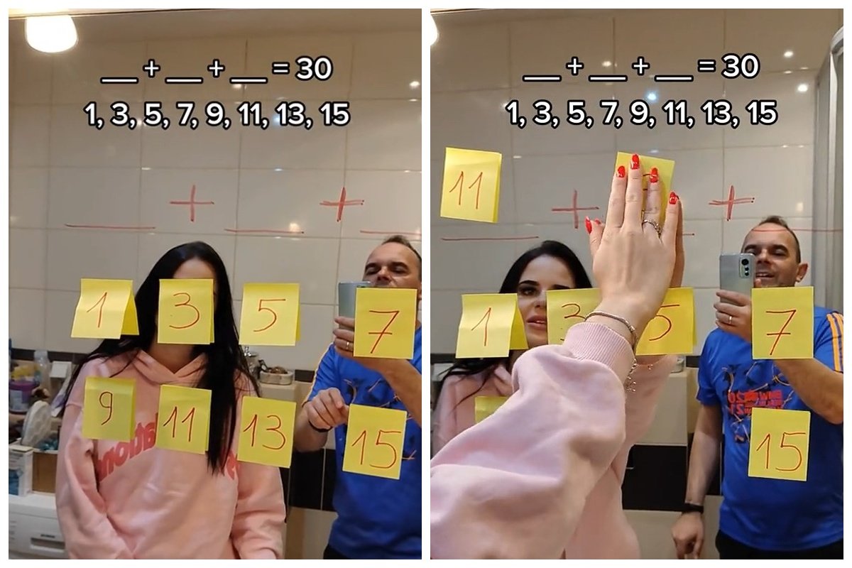 zagadka matematyka wybierz liczby by ich suma wyniosła 30 filmik tiktok
