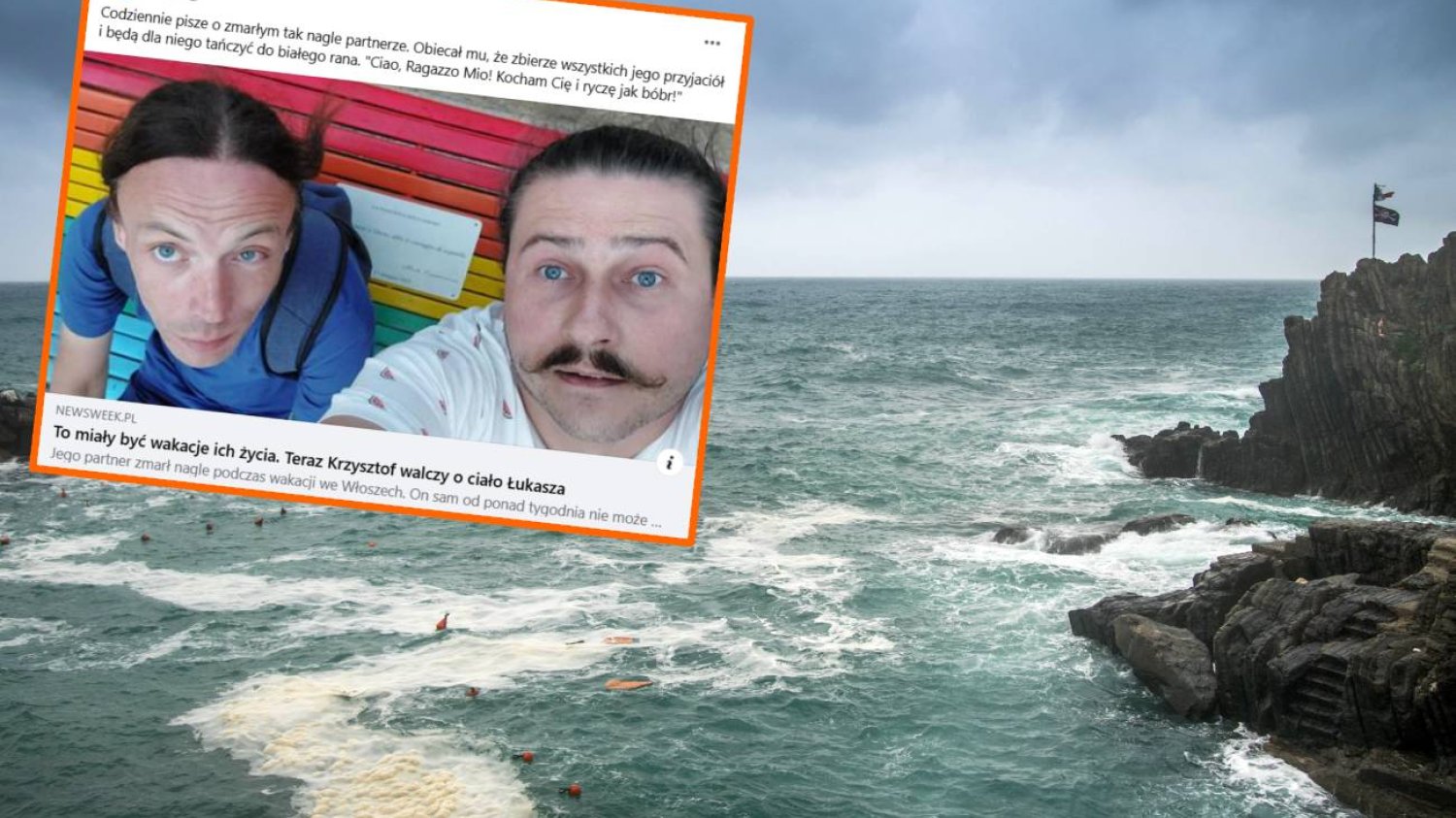 Łukasz zmarł na wakacjach we Włoszech. Jego partner nie może odzyskać ciała