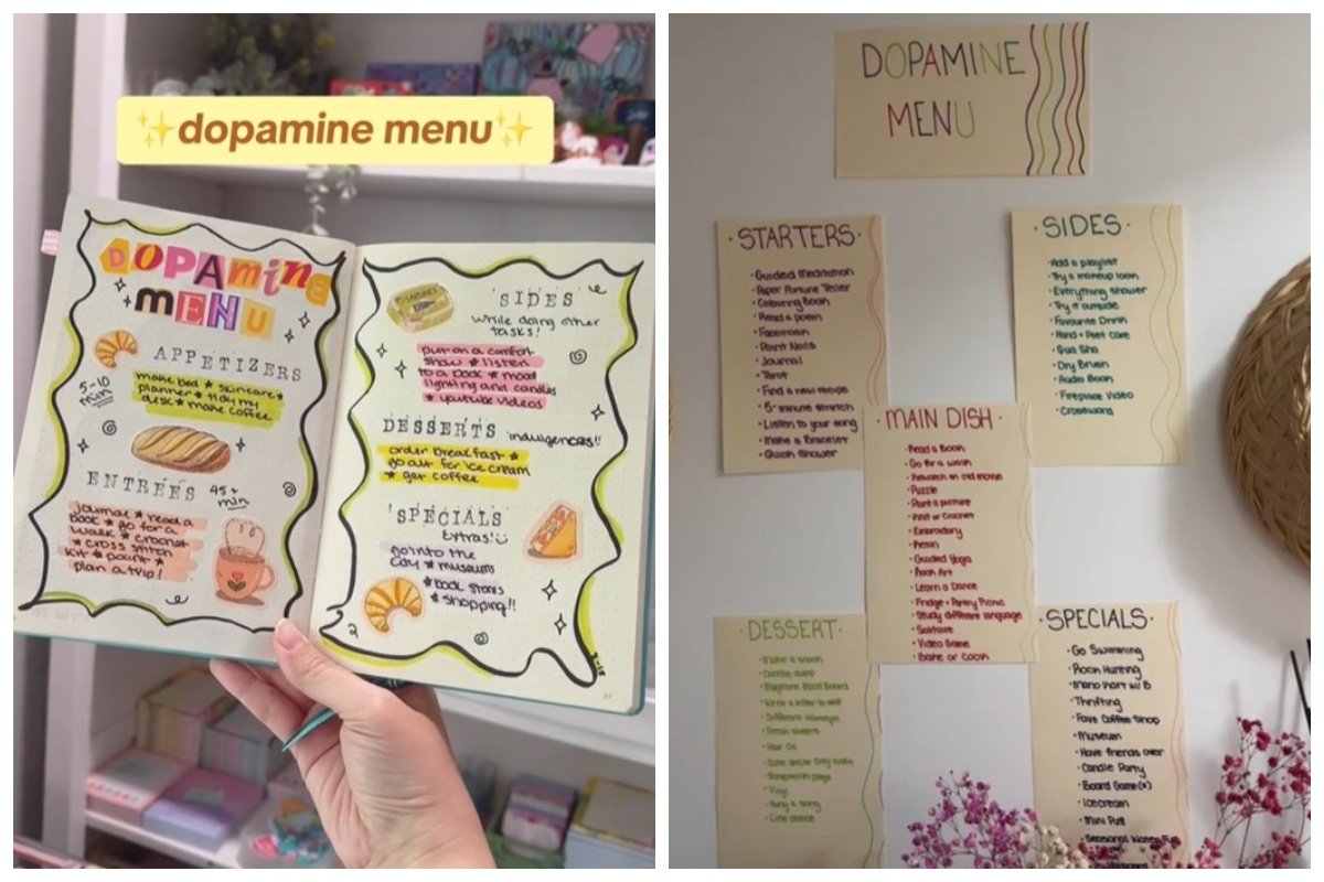 dopaminowe menu dopamenu co to jest jak zrobić listę co na niej jest o co chodzi tiktok filmy