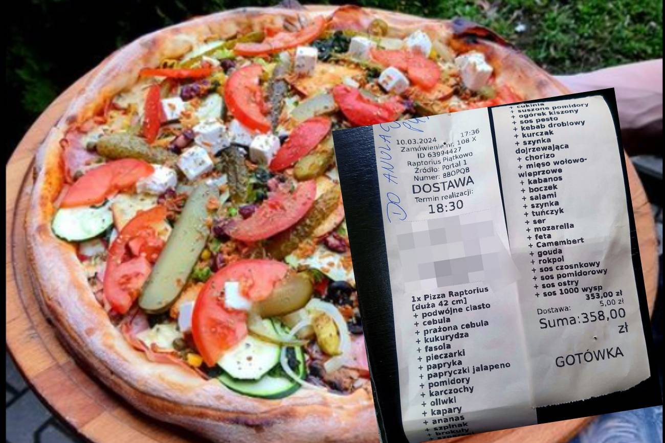 Zamówił pizzę za 358 złotych. Szokuje dopisek do paragonu