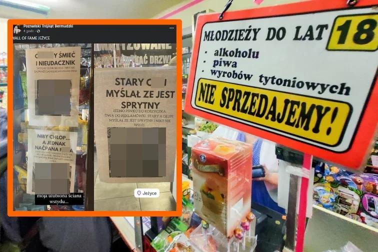 poznań sklep zdjęcia złodzieje jeżyce właściciel monopolowy wulgarne podpisy