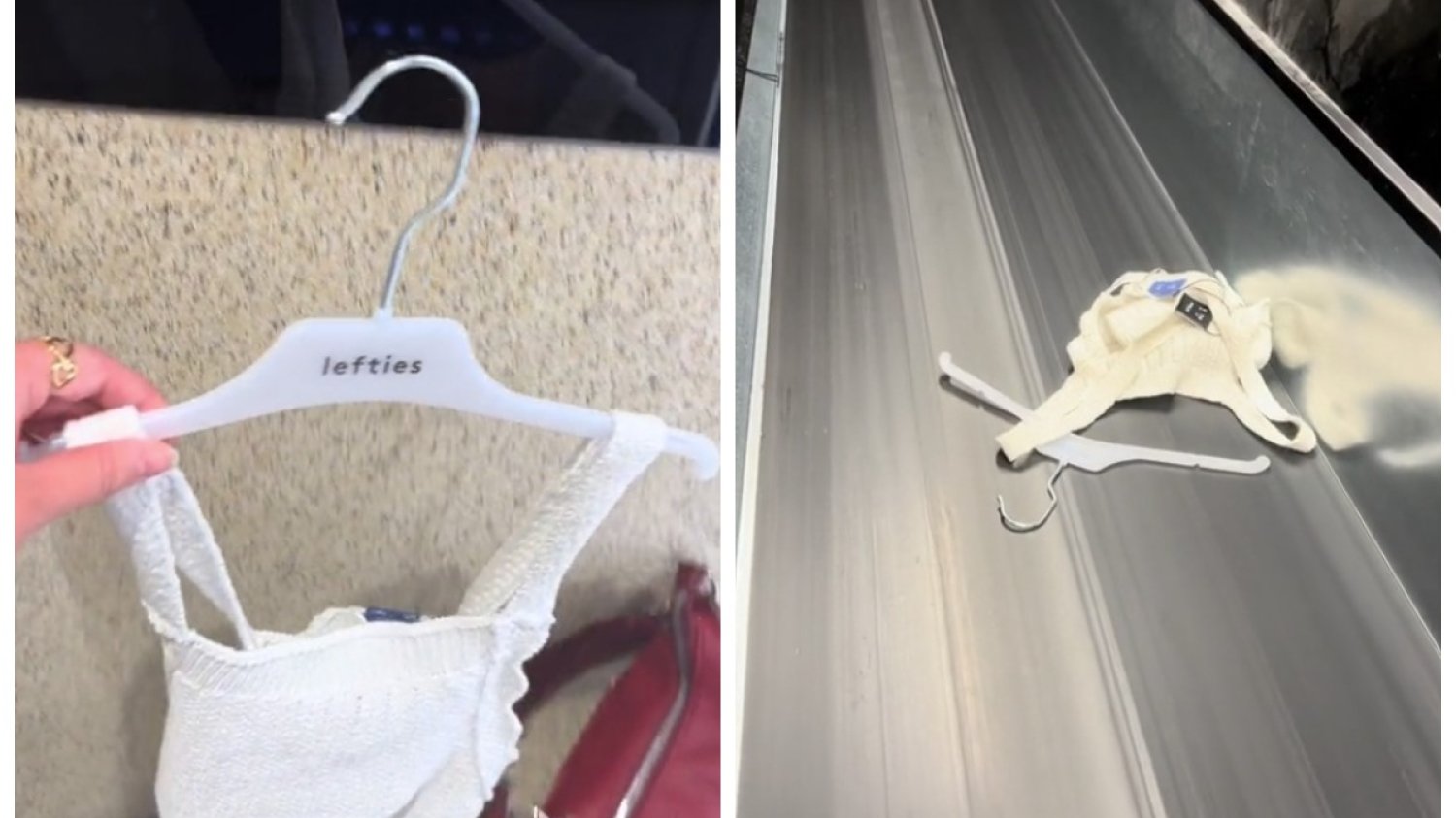 przymierzalnia zsyp na okienko na ubrania lefties sklep tiktok film wideo przymierzalnia zsyp na okienko na ubrania lefties sklep tiktok film wideo