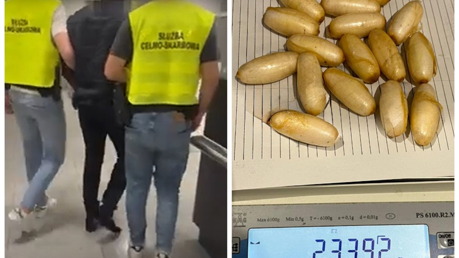 lotnisko chopina przemyt kokainy w żołądku warszawa