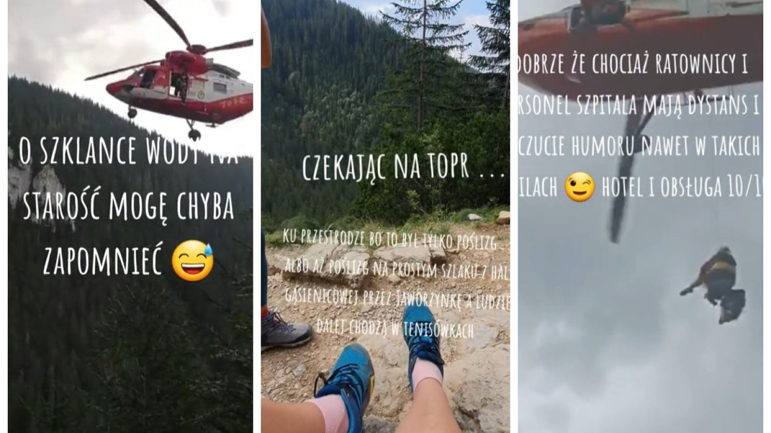 topr wezwała śmigłowiec skrecona kostka film hejt internauci akcja topr wezwała śmigłowiec skrecona kostka film hejt internauci akcja