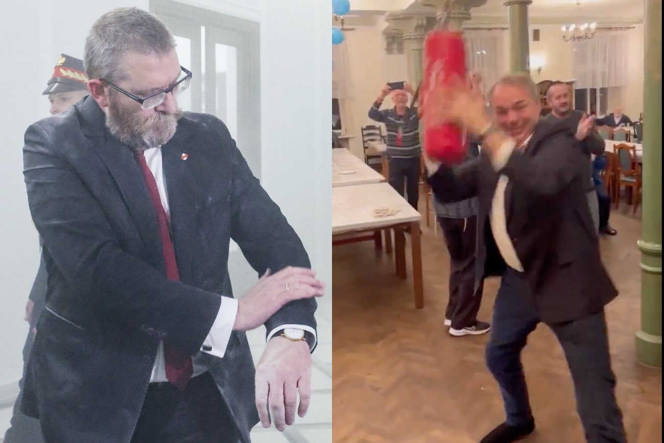 Grzegorz Braun biegał po sejmie z gaśnicą. Kpi z niego gmina żydowska