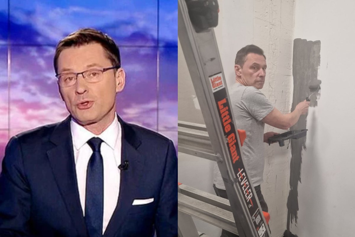 co robi krzysztof ziemiec tvp gwiazdor dziennikarz maluje ściany w dublinie zdjęcie