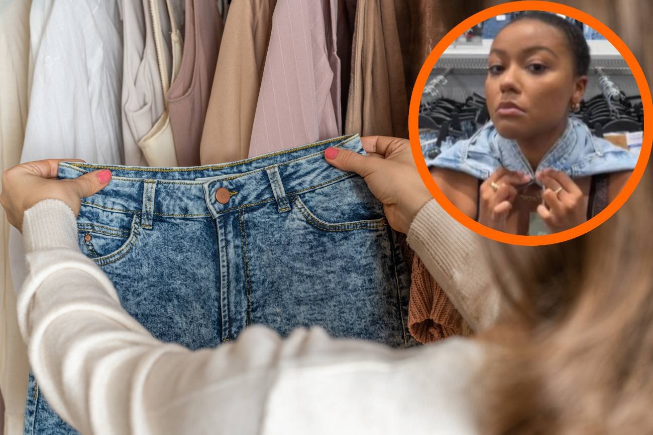 Kobieta znalazła sposób na spodnie bez przymierzania. Chodzi o szyję