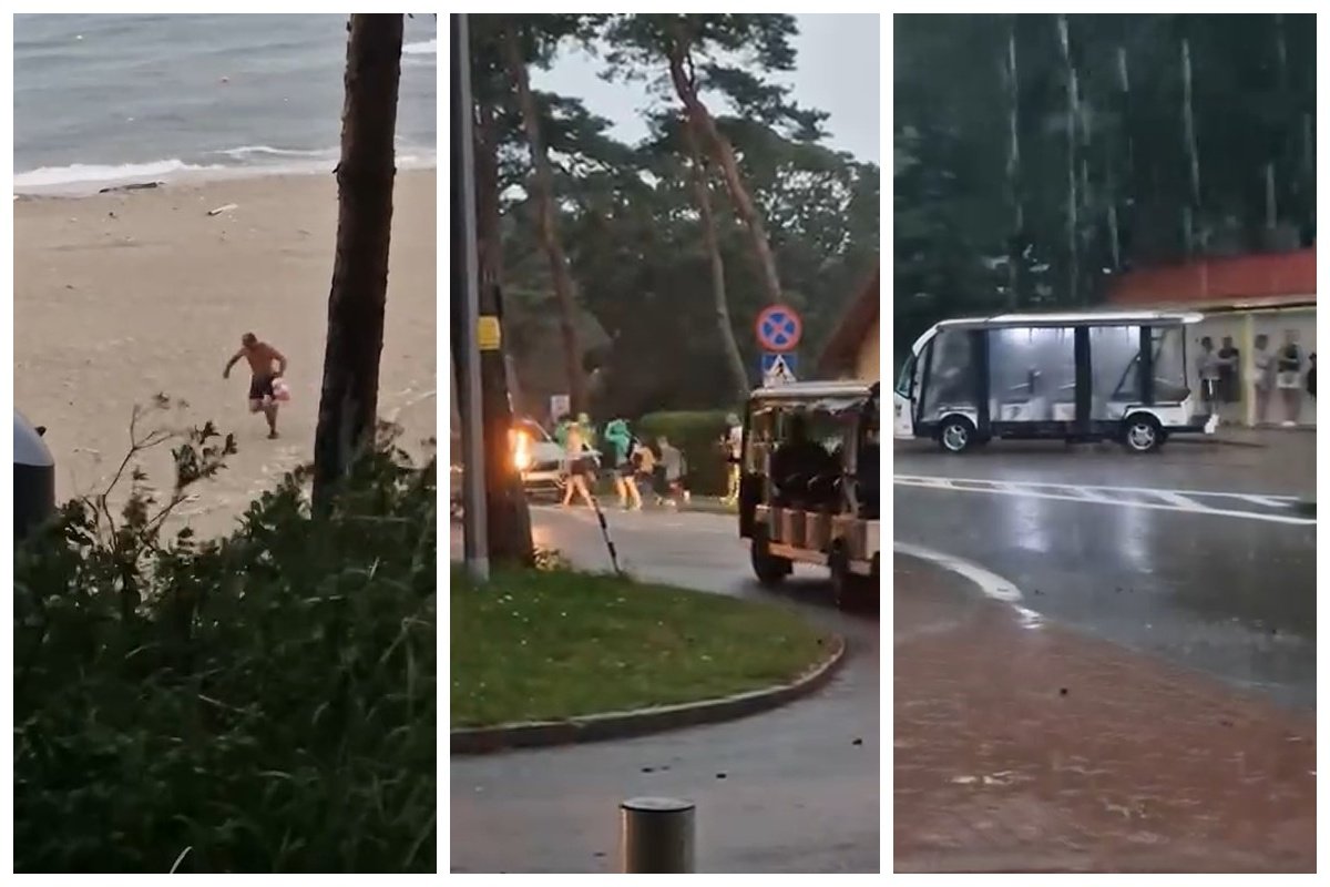 Wczasowicze do końca korzystali z uroków plaży w Stegnie. Potem uciekali w popłochu