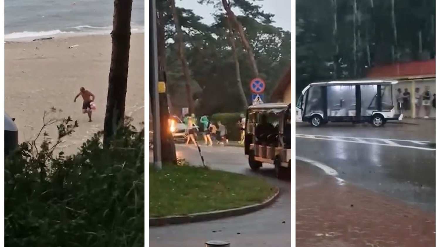 Wczasowicze do końca korzystali z uroków plaży w Stegnie. Potem uciekali w popłochu