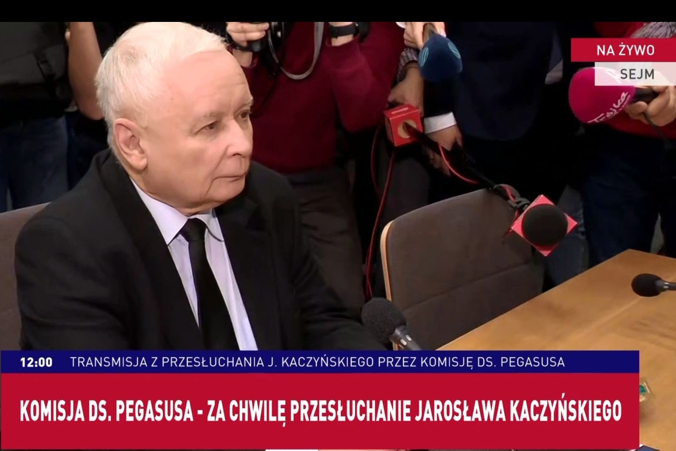 Jarosław Kaczyński przed komisją śledczą ds. Pegasusa.