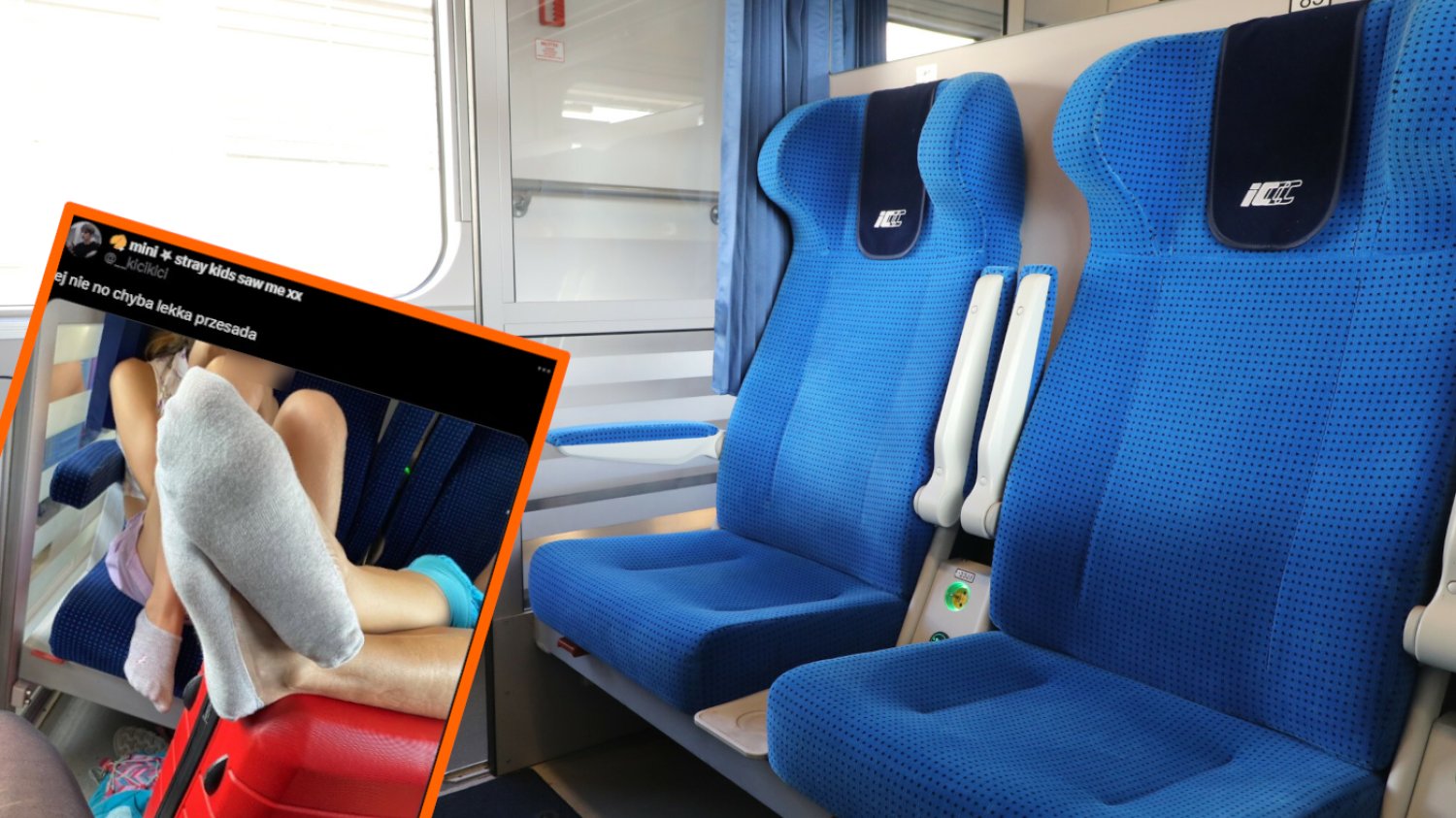 pociąg zdejmowanie butów co robić pasażerka zdjęcie w skarpetach
